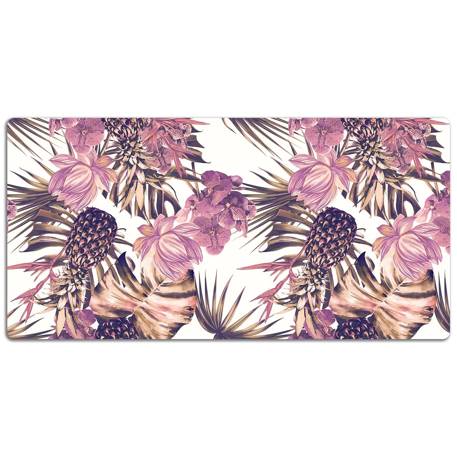 Sottomano da Scrivania 120x60 cm Antiscivolo per Ufficio e Casa Facile da Pulire Impermeabile Superficie Protettiva Protezione e Decorazione in Vinile PVC - Ananas