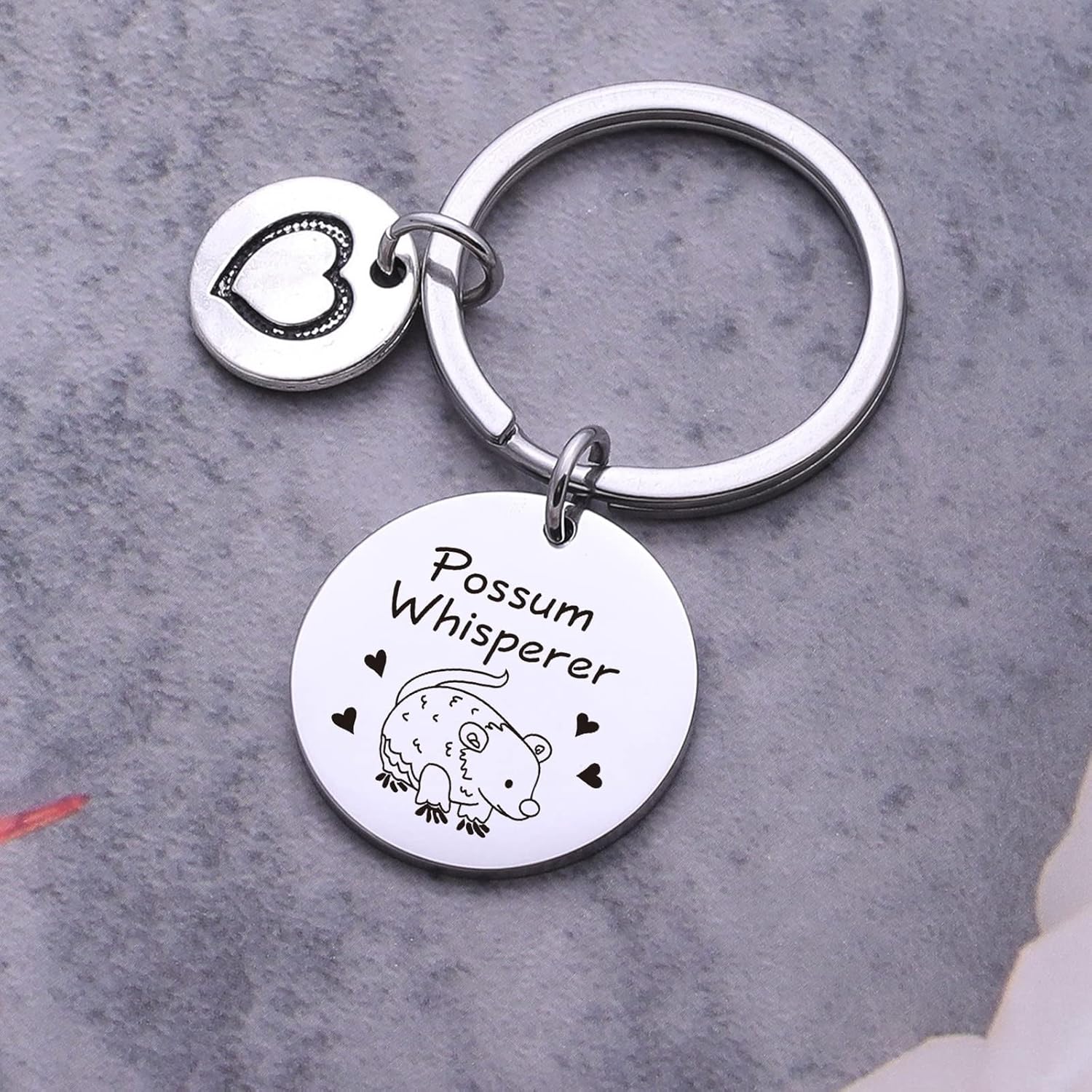 Possum Whisperer Keyring Crazy Opossum Lady Jewelry - Image 3