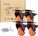 3 Roues de Roue de Inch, Roulettes 4, Roulettes robustes avec frein 1500 Lbs, verrouillage industriel pivotant des roulettes de dessus de plaque Roues pour le mobilier et le chariot de travail