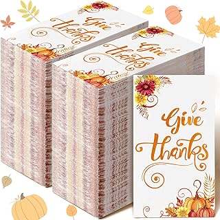 200 PCS Thanksgiving Napkins Fall Paper Napkin Decorative Dinner Give Thanks Bathroom Guest Hand Towels Elegant Cocktail Beverage Napkin Autumn Harvest for Home Kitchen Tableware Decor Party Supplies