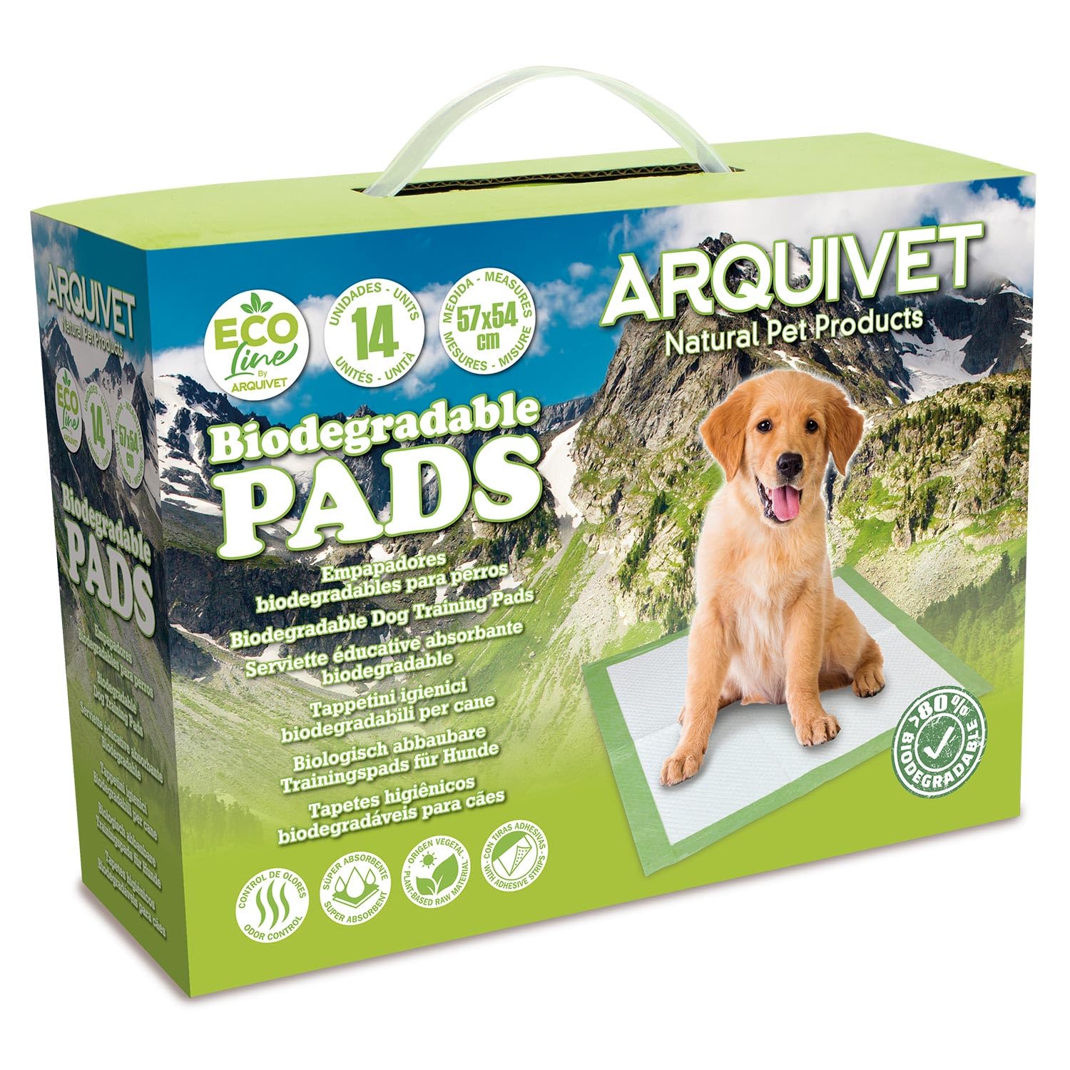 Arquivet Biodegradable Pads for Dogs - 57 x 54 cm - 14 Units
