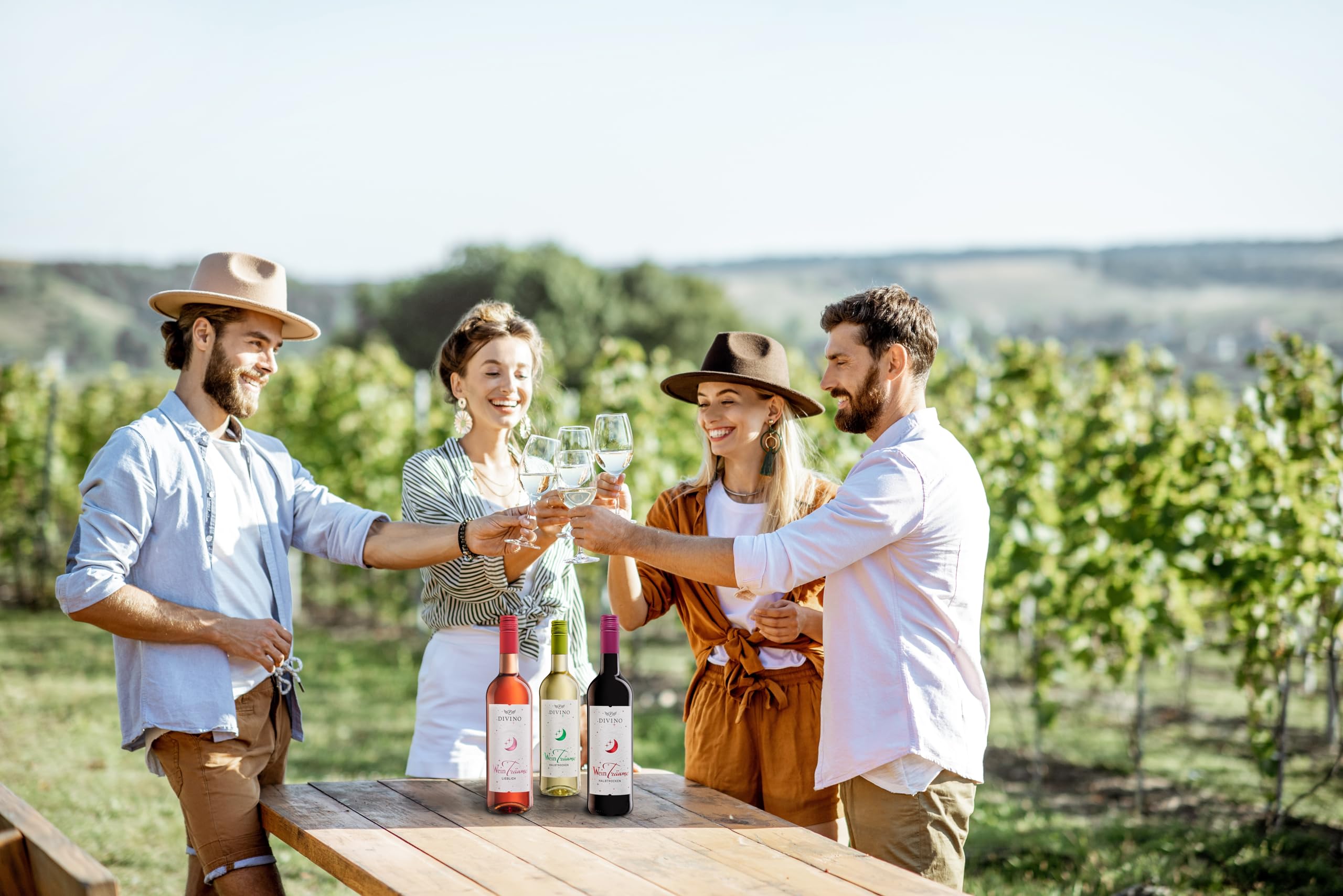 DIVINO Weinträume Wein Probierpaket - Cuvée Rot, Cuvée Weiß & Cuvée Rosé - Deutsche Weine von der fränkischen Premiumgenossenschaft (6 x 0,75 l)