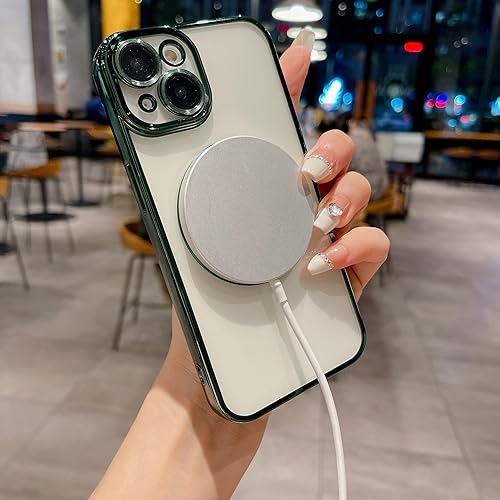 Miniatura 2 de Hllhunkhe Funda magnética transparente para iPhone 13, protección completa del lente de la cámara, compatible con MagSafe, protección contra caídas