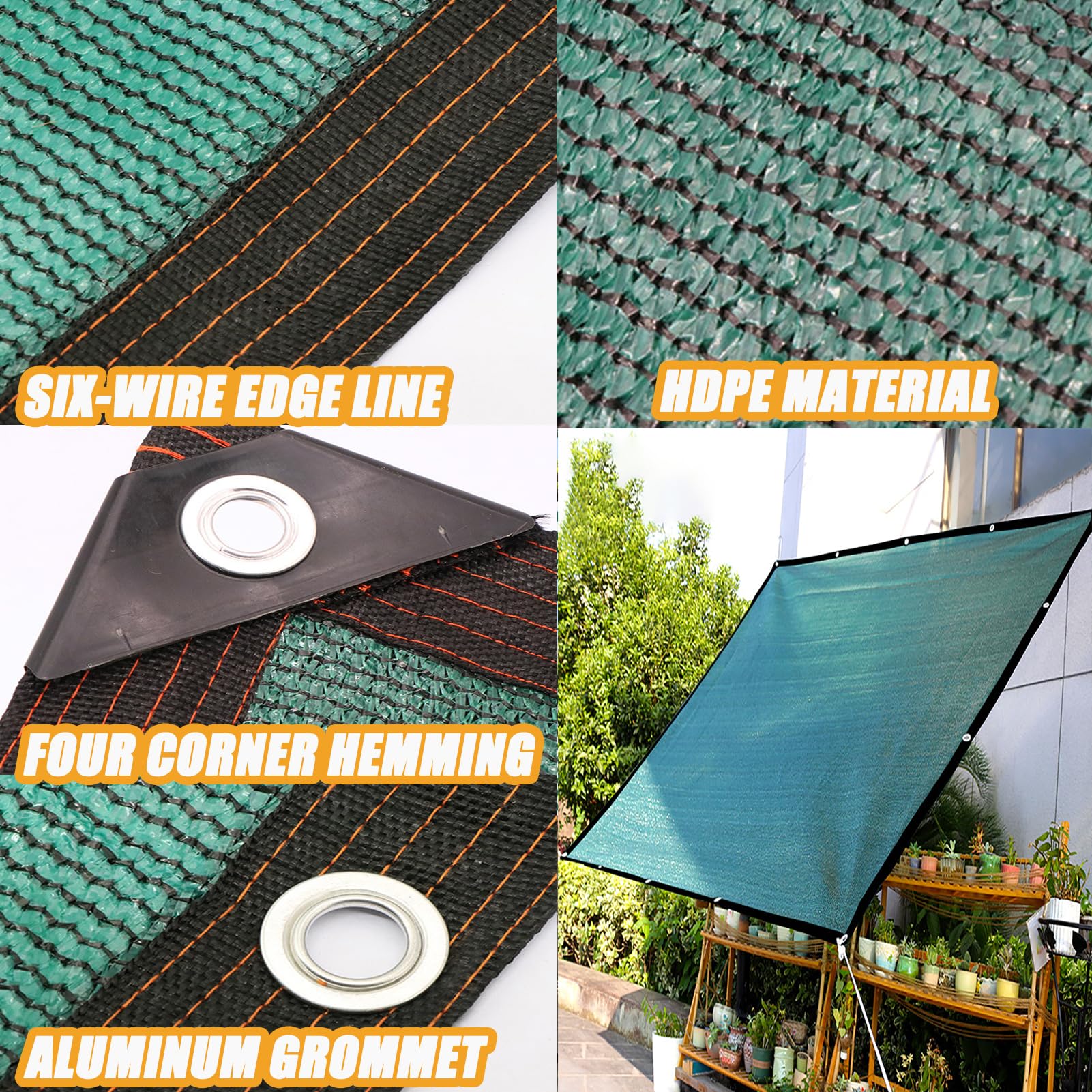 Filet d’ombrage Rectangulaire 3mx4m – Protection Solaire 85% Anti-UV – pour Jardin, Serre, Potager, Pergola – Toile d’ombrage Extérieur