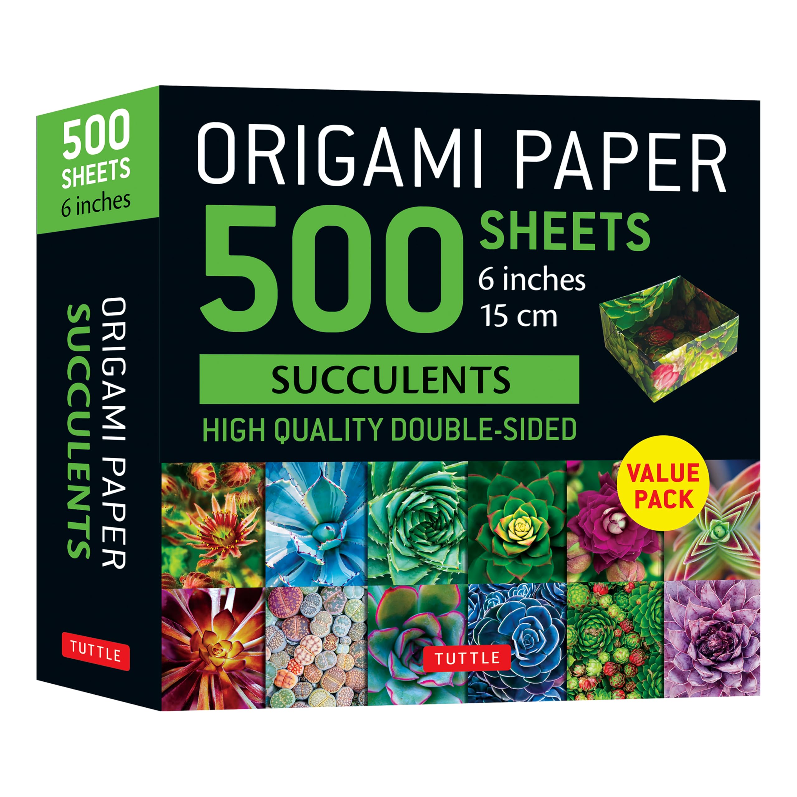 Origami Paper 500 sheets Succulents 6" (15 cm): Tuttle Origami Paper: Double-Sided Origami Sheets with 12 Different Photographs (Instructions for 6 Projects Included) (Tuttle Specials)