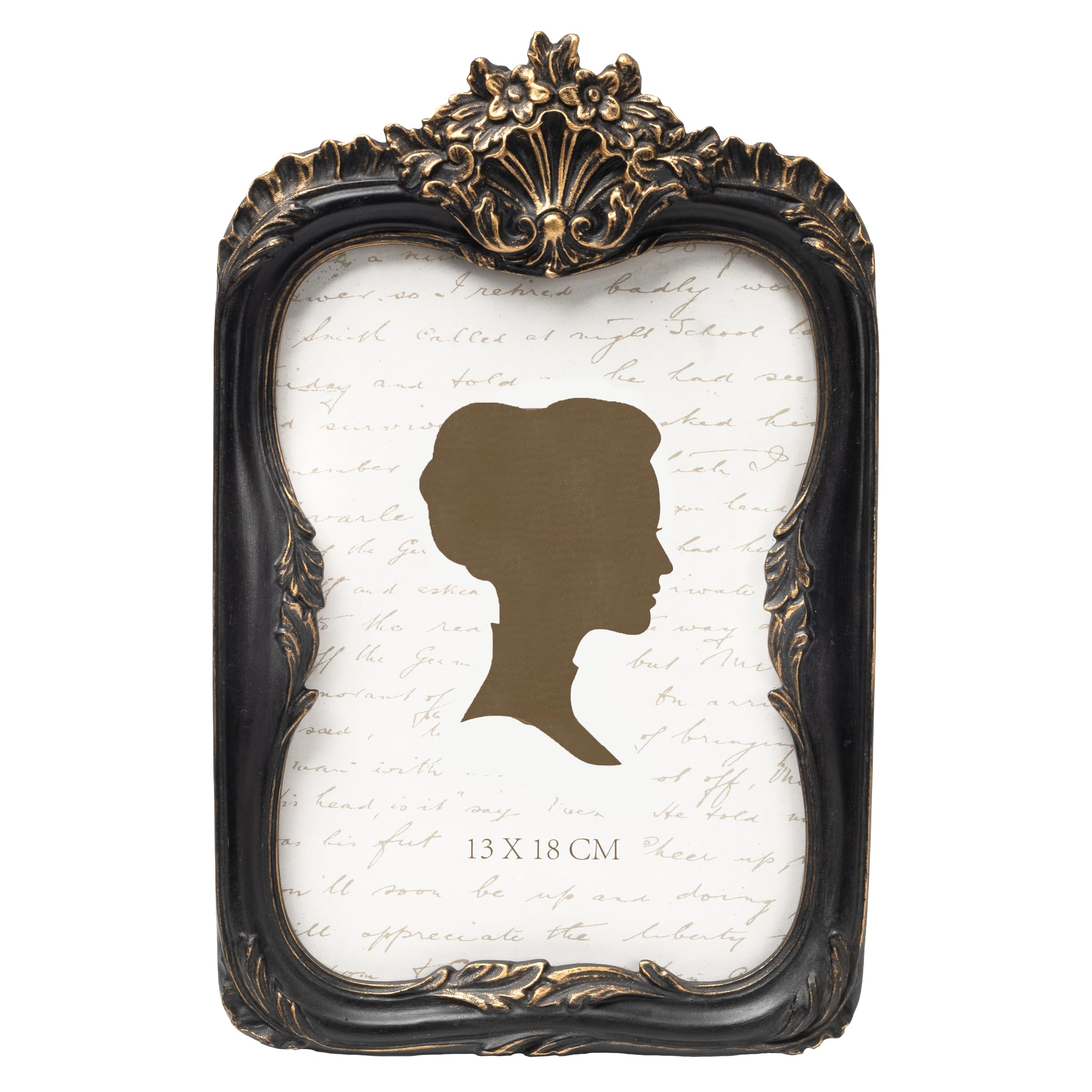 AELS 5x7 Inch Vintage Picture Frame, Elegant Antique Photo Frames with Glass Front, Photo Display, Tabletop Wall Hanging, Gift Ideas, Black and Golden