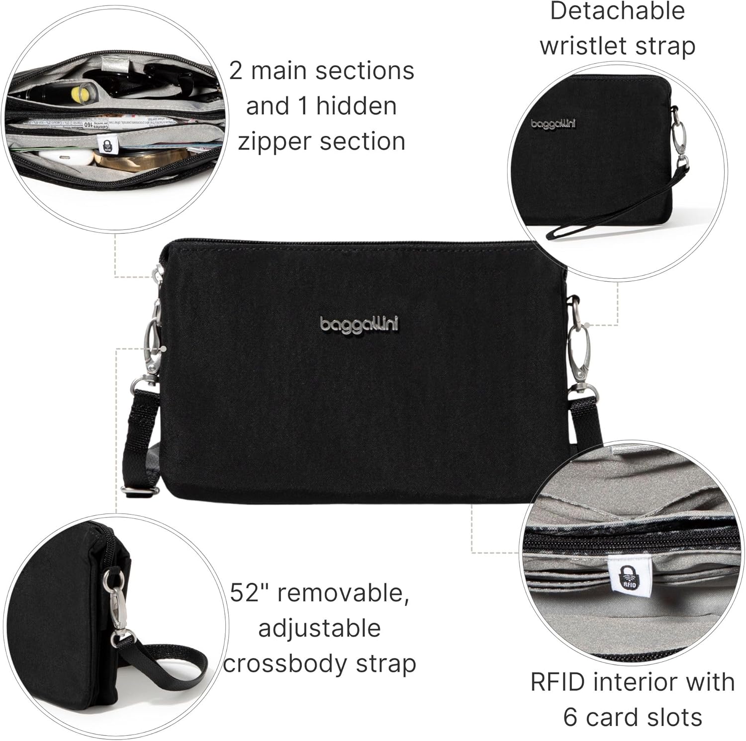 Baggallini womens The Only Mini Bag - Image 3