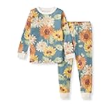 Girls' 2-Piece Long Sleeve Tee and Pants Organic Cotton Pajama Set