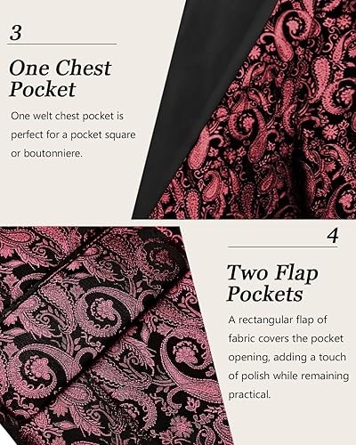 Miniatura 5 de COOFANDY Chaqueta de Traje de Esmoquin Floral para Hombre de Un Botón Blazer Brillante de Lujo para Cena Fiesta Graduación Boda