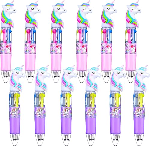 Chinco 12 piezas de mini bolígrafo de dinosaurio de unicornio multicolor, bolígrafo de dinosaurio retráctil, tinta de gel, bolígrafo de lanzadera Chinco 12 piezas de mini bolígrafo de dinosaurio de unicornio multicolor, bolígrafo de dinosaurio retráctil, tinta de gel, bolígrafo de lanzadera