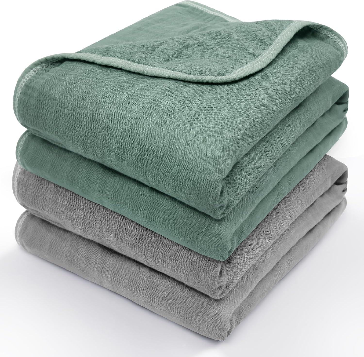 MEXXI Muslin Swaddle Blankets, 2 Pack Receiving Blankets, Breathable Soft Baby Wrap for Boys and Girls, Registry & Gift, 43 x 39 inches