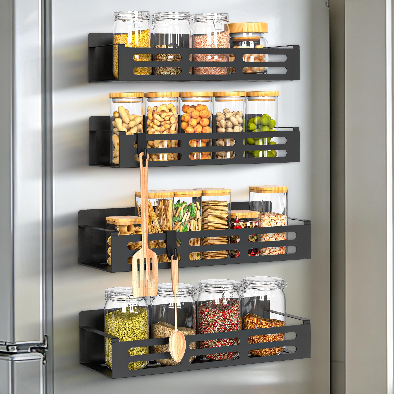 Newthinking Magnetic Spice Rack for Fridge, Kitchen Spice Rack with Magnet