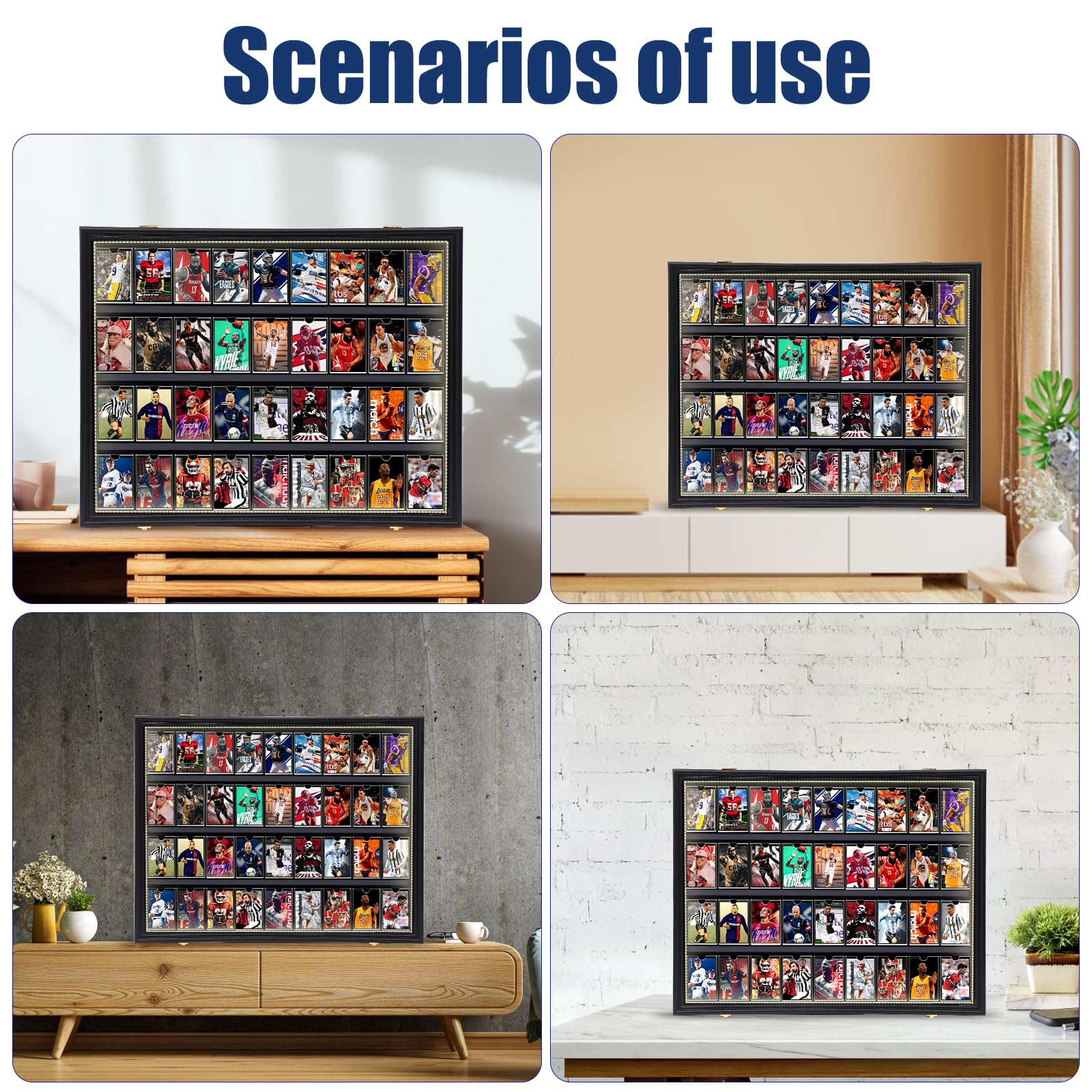 card display case with lights Amazon.com: CDEN Card Display Frame with LED Light, Trading Card case,  Sport Cards Display case, for 36 Graded Cards Display, 98% UV Protection,  Acrylic, Side Lock (2 Pack, Horizontal) : Toys & Games