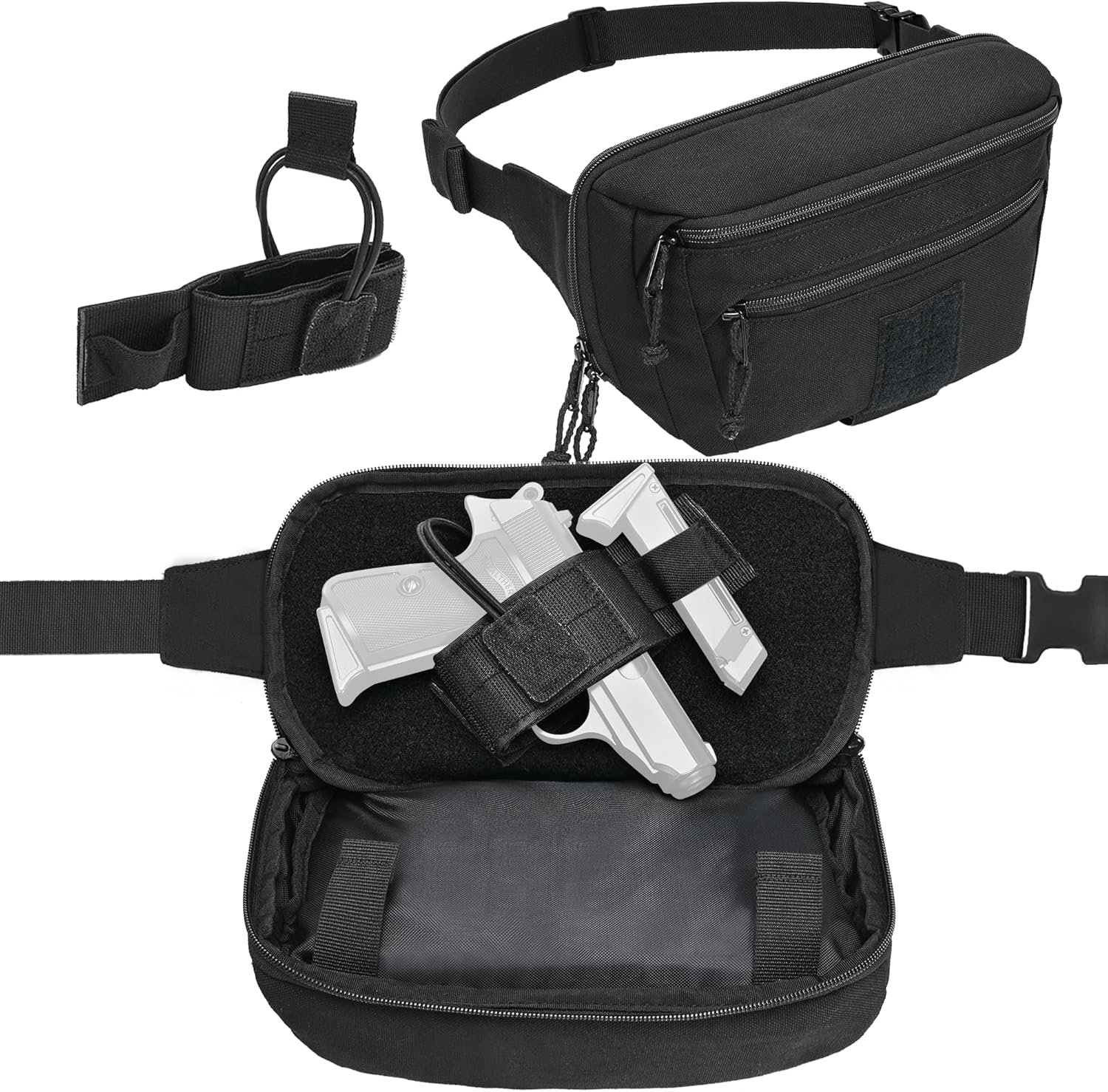Tactical CCW Fanny Pack with Gun Holster – Off Body Concealed Carry Waist Bag for Compact & Subcompact Pistols (G19/G26/G43 Compatible), Quick Access EDC Pistol Pack