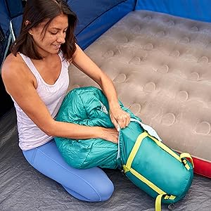 Coleman Big Bay 0/20/40F Cold-Weather Sleeping Bag, Adult Mummy Sleeping Bag with Headrest, Foot Ventilation, & Storage Sack, Big & Tall Options