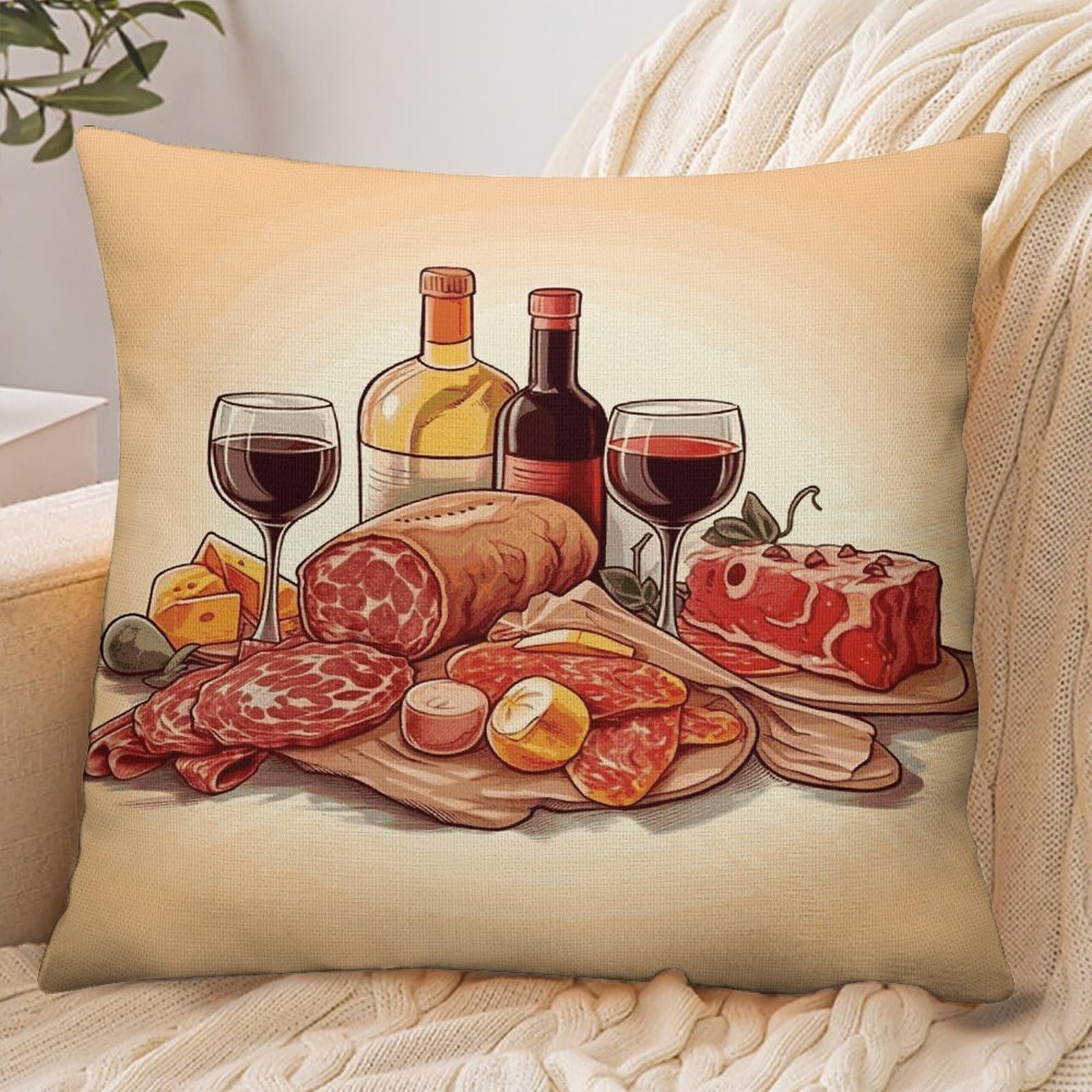 Fekiloot Style Food And Drink Pillowcase Pillow Sham Pillow Case