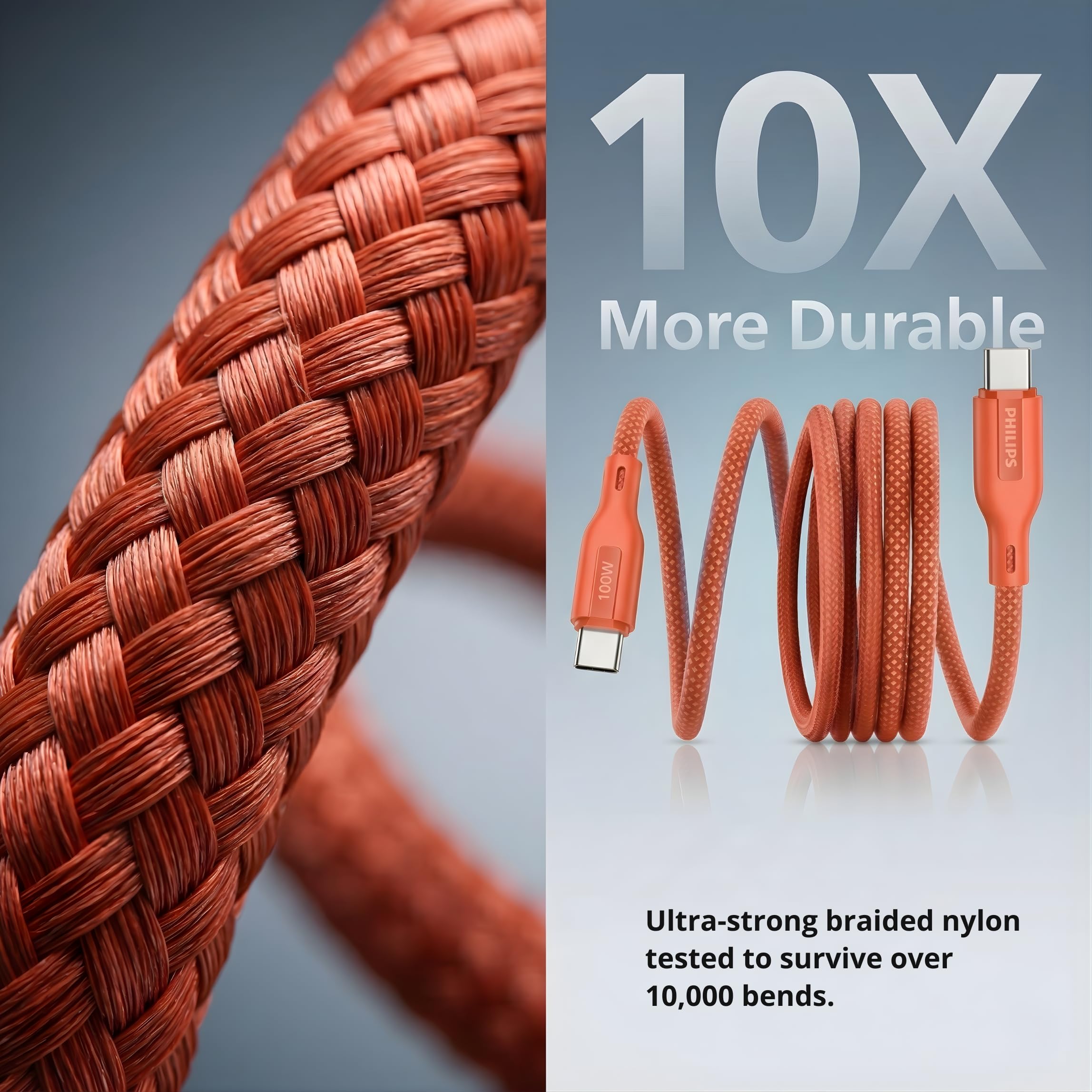 Philips 100W USB-C to USB-C Cable - Magnetic & Fast Charging -6 Philips 100W USB-C to USB-C Cable - Magnetic & Fast Charging -6