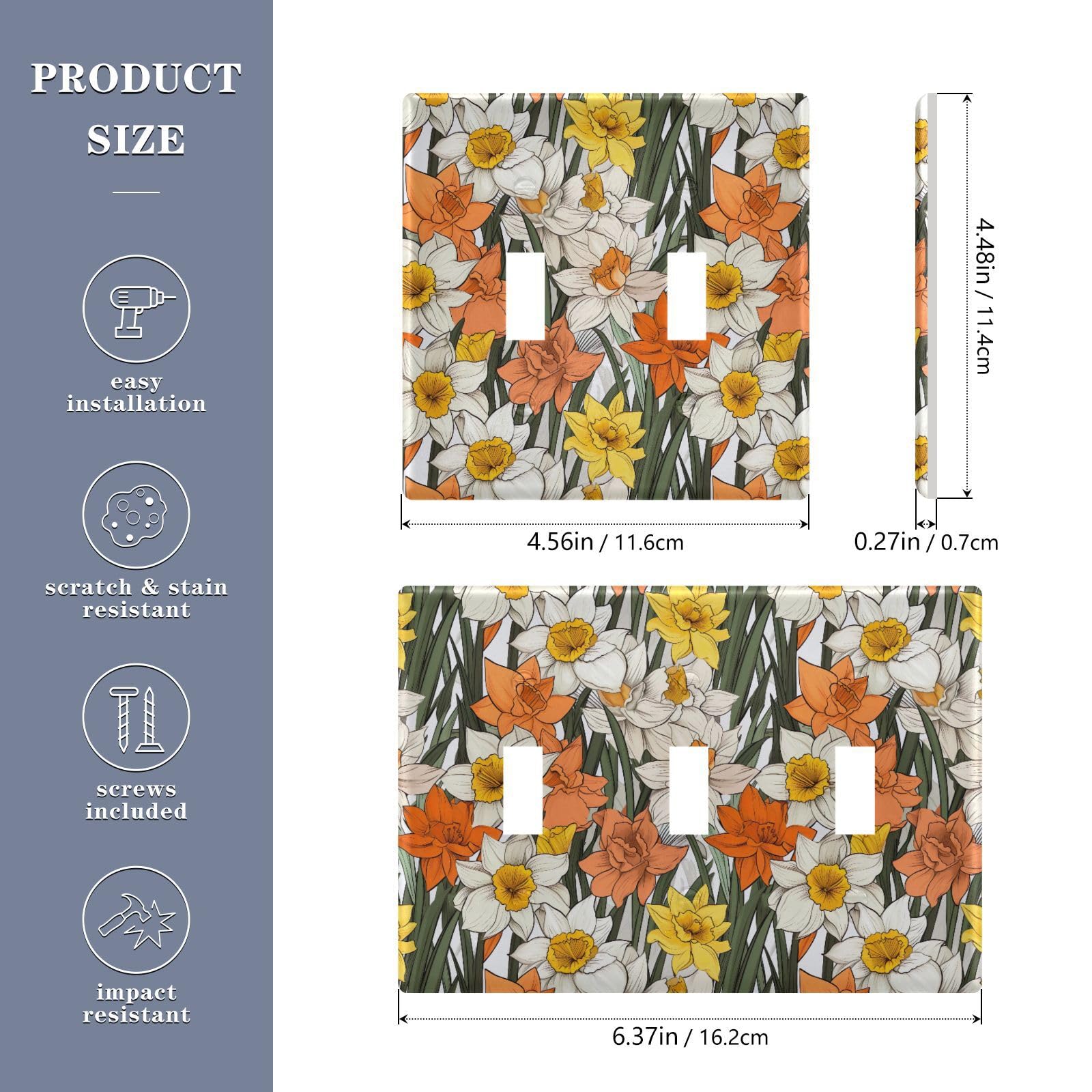 UMIRIKO Tropical Flower Light Switch Cover Plate Covers Decorative Double Toggle Home Decor 202a8972