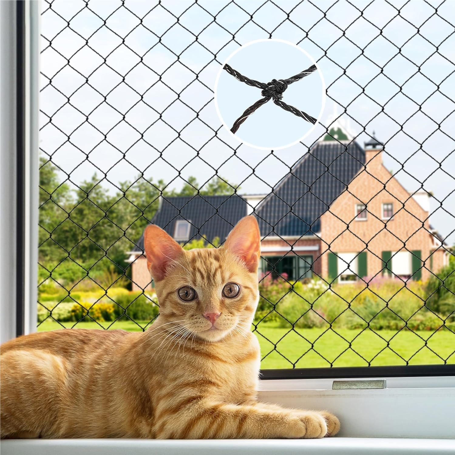 Filet Chat Balcon,Filet De Protection Chat 3x6m,Solide Et Durable,Résistant Aux Morsures Et Aux Déchirures,Résistant Aux Rayons Uv Et à Tous Les Types De Météo,Adapté Aux Balcons,Terrasses Et Fenêtres