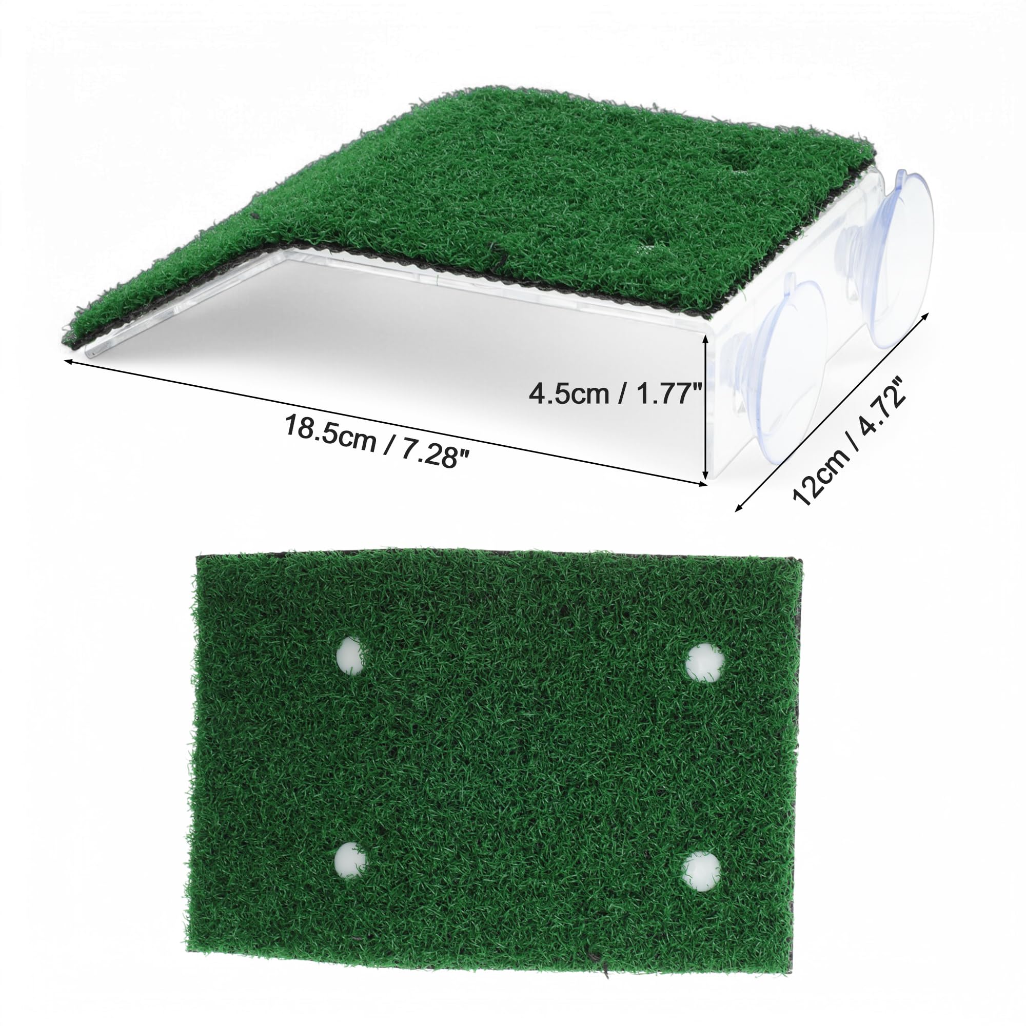 CAPASTEC Small Turtle Basking Platform Simulation Grass, Turtle Resting Basking Dock Decoration - Image 4
