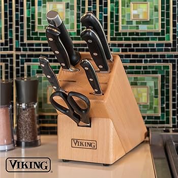 Amazon.com: Viking 7 Piece Kitchen Knife Set with Wood Block