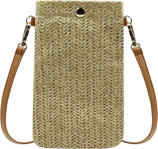 RARITYUS Small Straw Cell Phone Purse for Women Crossbody Bag Lightweight Travel Summer Beach Bag