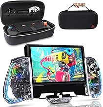 NexiGo Switch Accessories Essential Kit, Gripcon (Gen 2), No Deadzone, Enhanced Switch/Switch OLED Controller, 6-Axis Gyro, Turbo, Mapping, Game Storage Case with 10 Game Card Holders