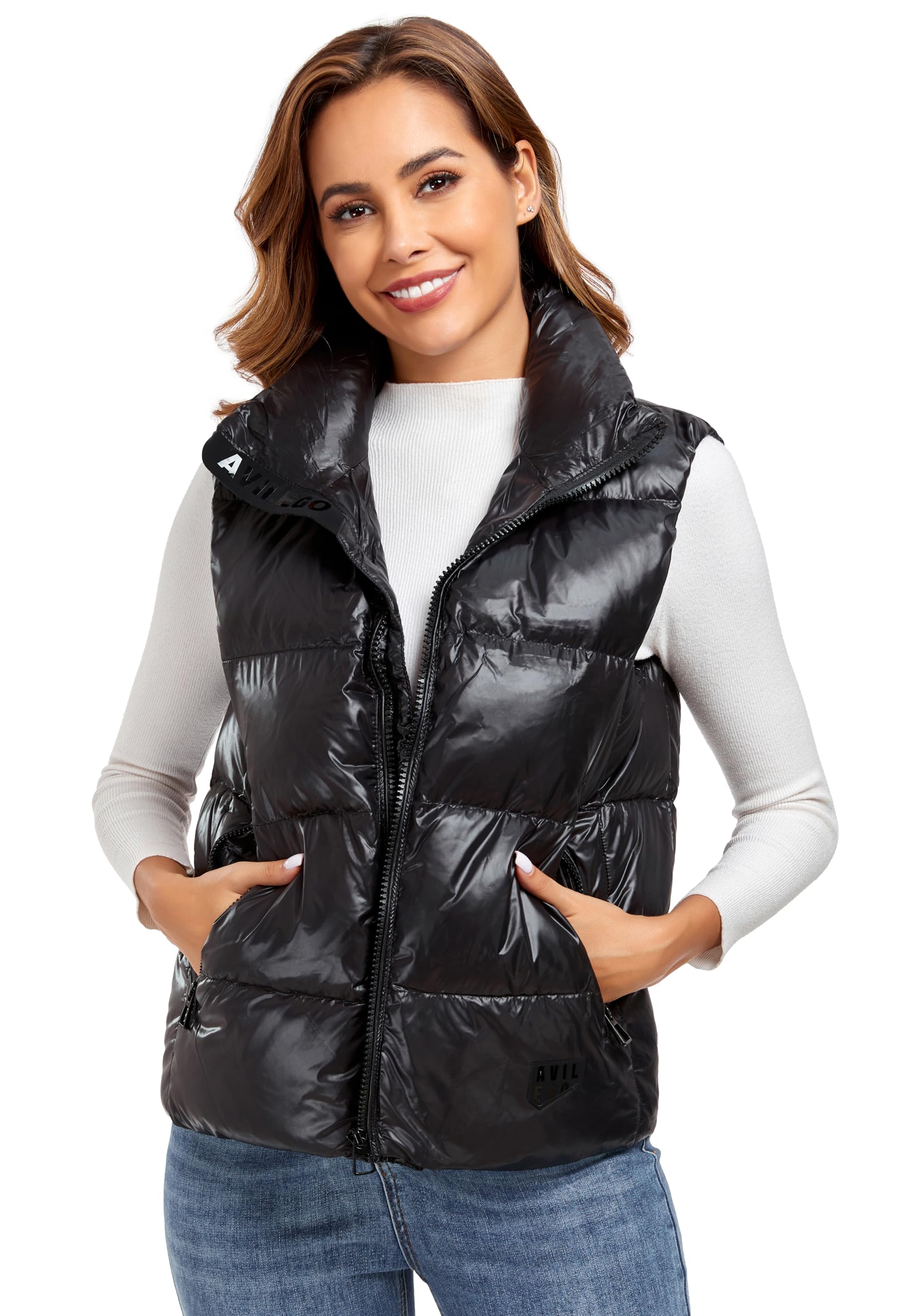 Avilego Duck Down Vest for Women Short Puffer Vest Trendy Winter Padded Coat Puffer Down Jacket 2024