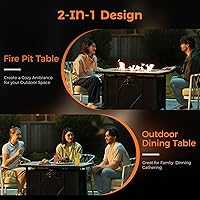 Vista 7 de BALI OUTDOORS - Mesa rectangular de gas propano para hoguera (42 pulgadas, 60.000 BTU)