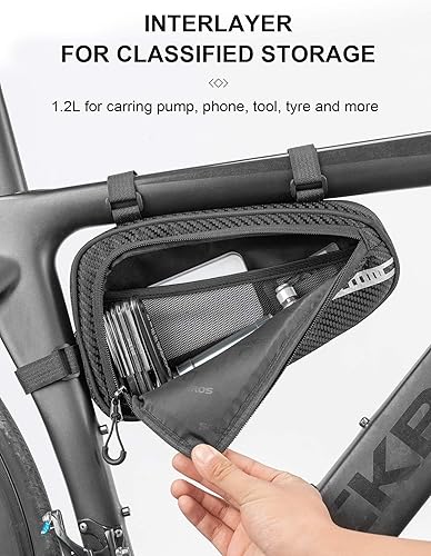 Miniatura 4 de Bolsa triangular para bicicleta, bolsa de almacenamiento de bicicleta, bolsa de marco de bicicleta, bolsa para bicicleta de carretera, accesorios de
