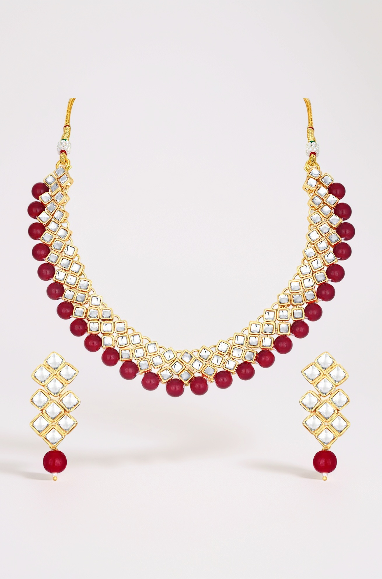 Exotic Kundan Gold Plated Wedding Jewellery Choker Necklace Set for Women (N73524)