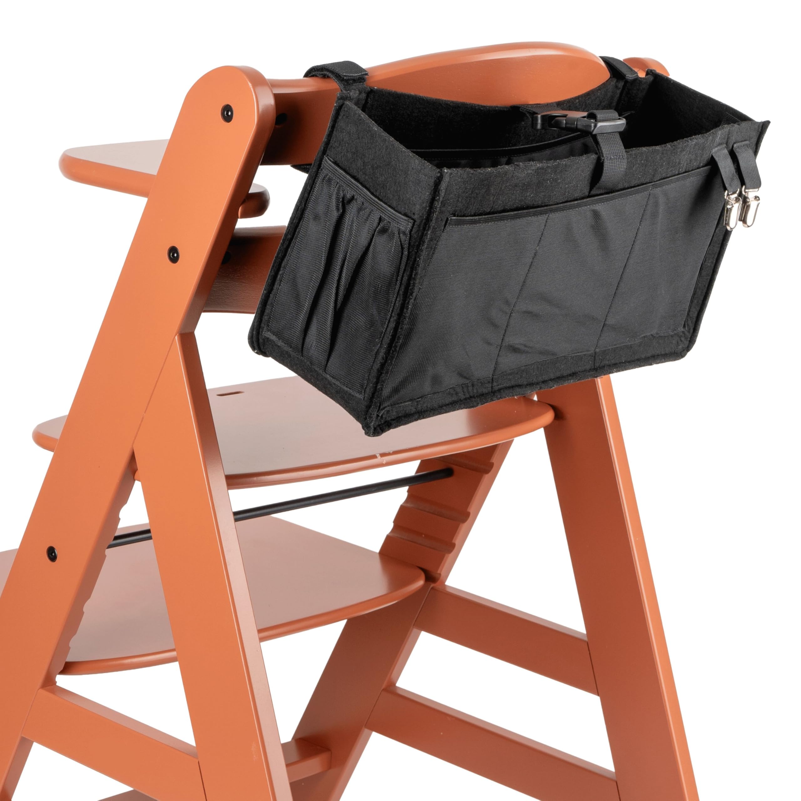 Your Day MateHigh Chair Organiser 1 Set Felt Black Fits All Makes and Models with Many Pockets for Baby Storage, Hanging Storage Bag, High Chair, Backrest Storage Space