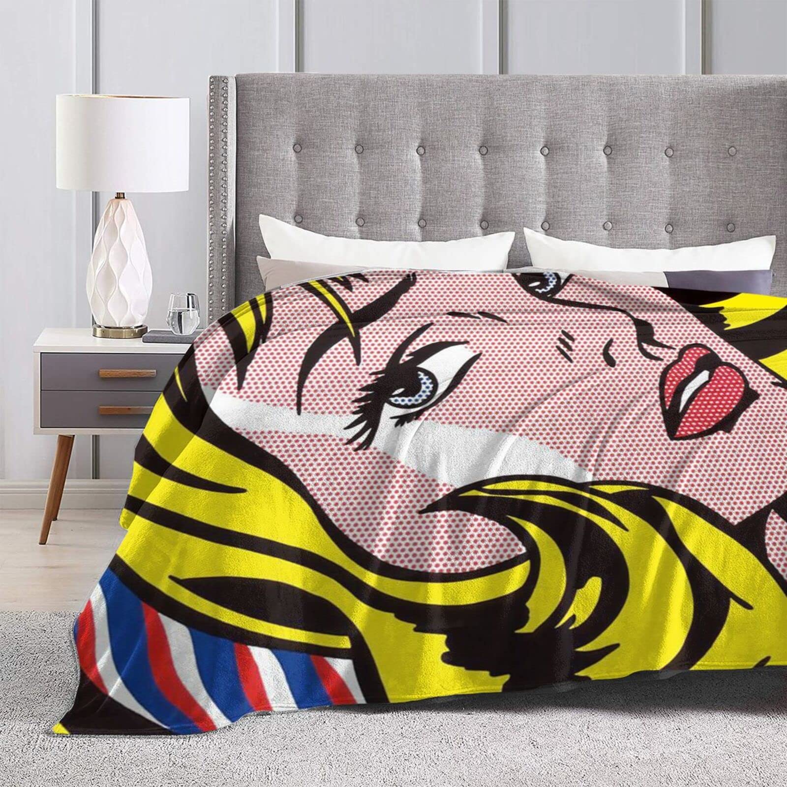 Amazon｜毛布 シングル ブランケット ポップアート Roy Lichtenstein