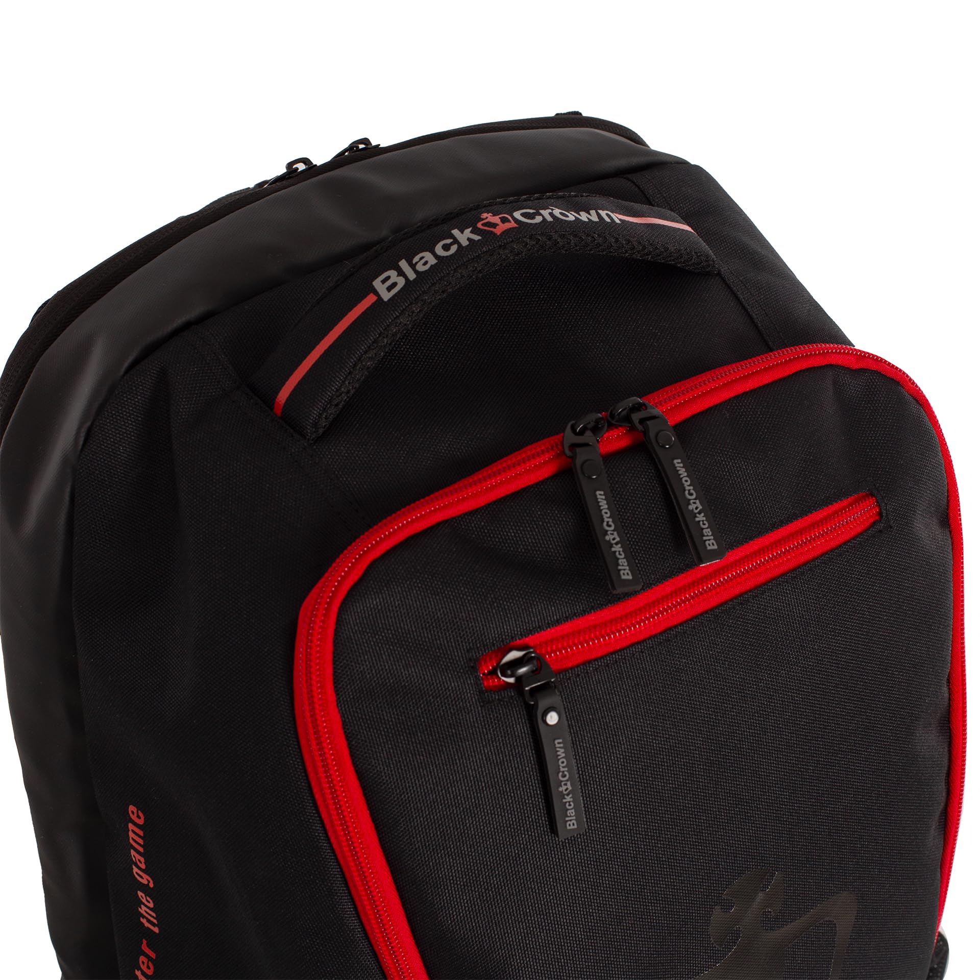 Black Crown Mochila Raptor – Diseño Impactante en Negro y Rojo – Materiales Premium (30% EVA, 70% PVC), Compartimento para Palas, Bolsillo para Zapatillas y Transporte Ergonómico