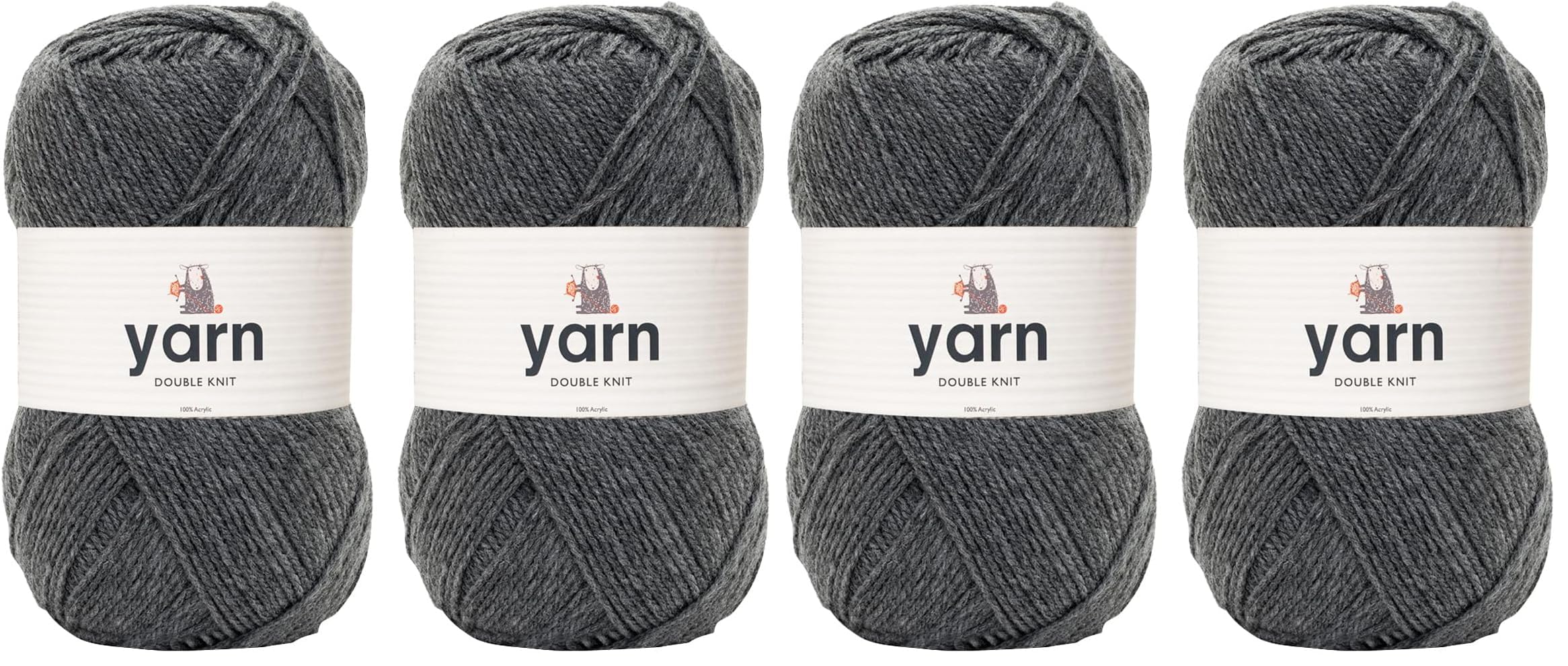 KORBOND DK Black Yarn - 100g Acrylic Wool - Lightweight, Hypoallergenic & Durable Double Knit Crochet Yarn Knitting Wool (290m Total) — view 115