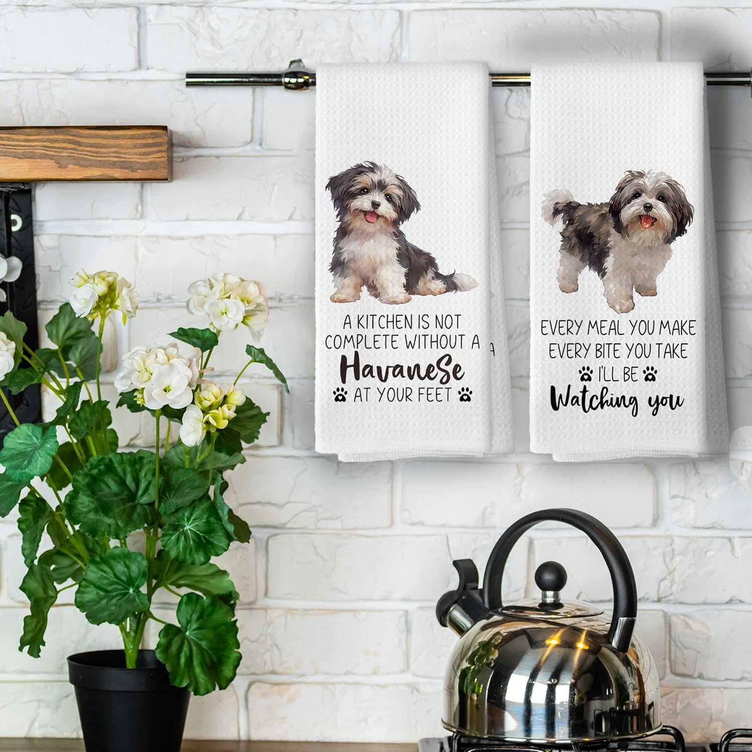 Havanese Kitchen Towels - Havanese Gifts Dish Towels,Dog Mom Lovers Gifts Decorative Absorbent Dishcloths Hand Towel Set of 2 for Kitchen Decor 16x24 Inches - Image 4