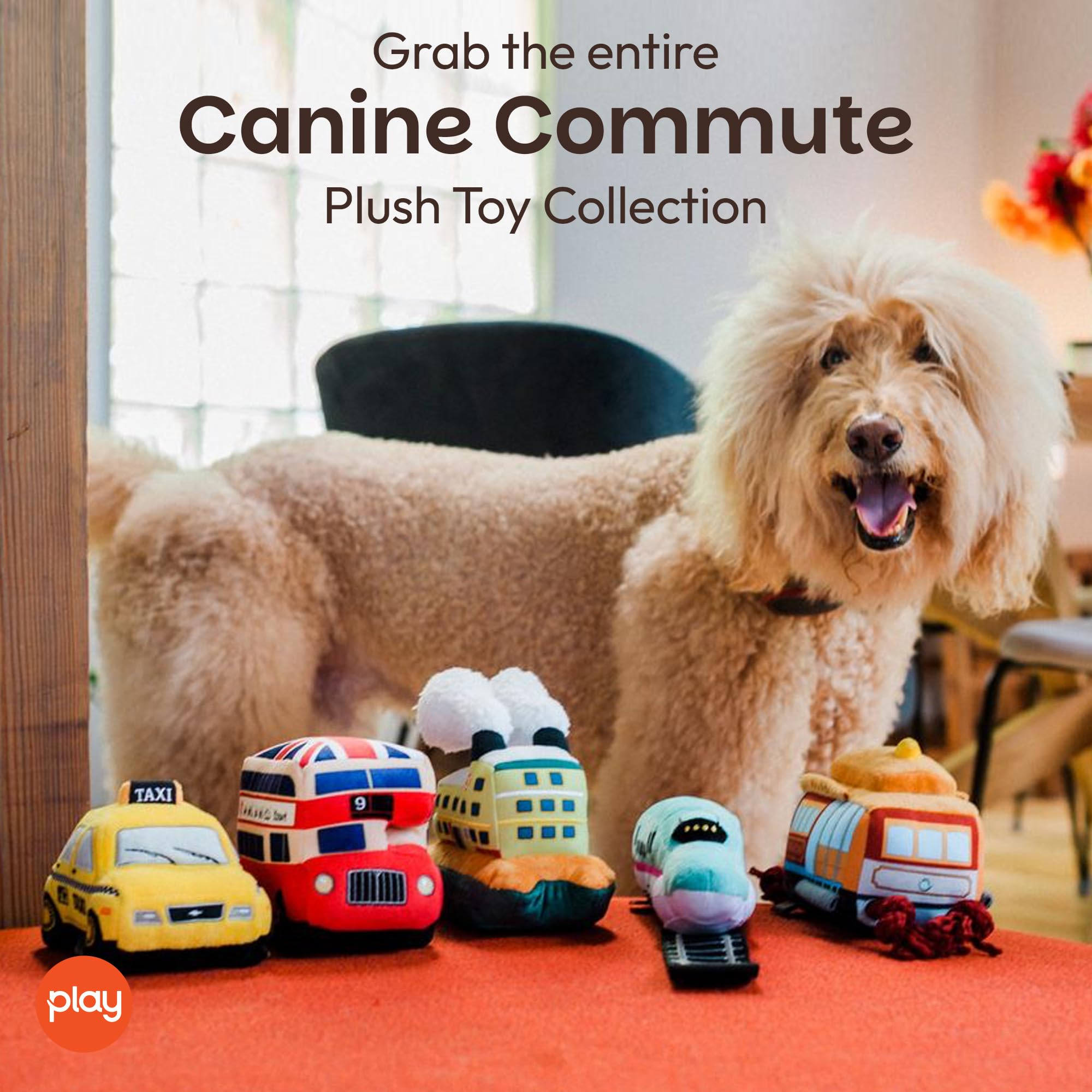 Amazon.com : P.L.A.Y. Cute Plush Dog Toys - Canine Commute, Travel