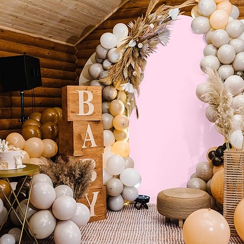 Miniatura 8 de Funda ajustable para arco de boda de 7.2 pies, tela de elastano rosa adecuada para soporte de arco de boda, cumpleaños, fiesta, decoración de arco