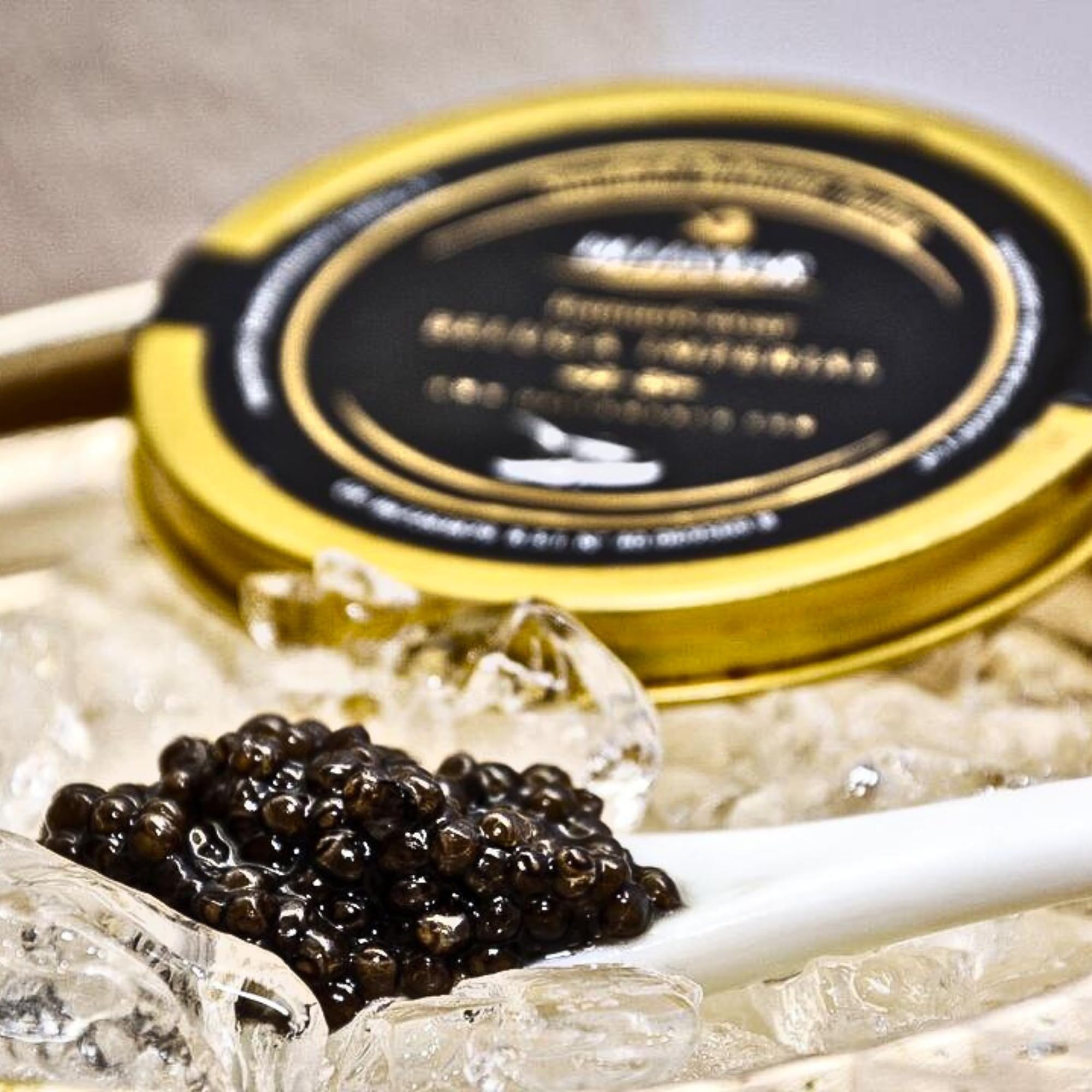 Imperial Caviar - Black Beluga Sturgeon Huso Huso Orginial Beluga Imperial Finest Caviar - Premium Quality Siberian Caviar - Authentic Deltamar CITES Certified (30 gm)