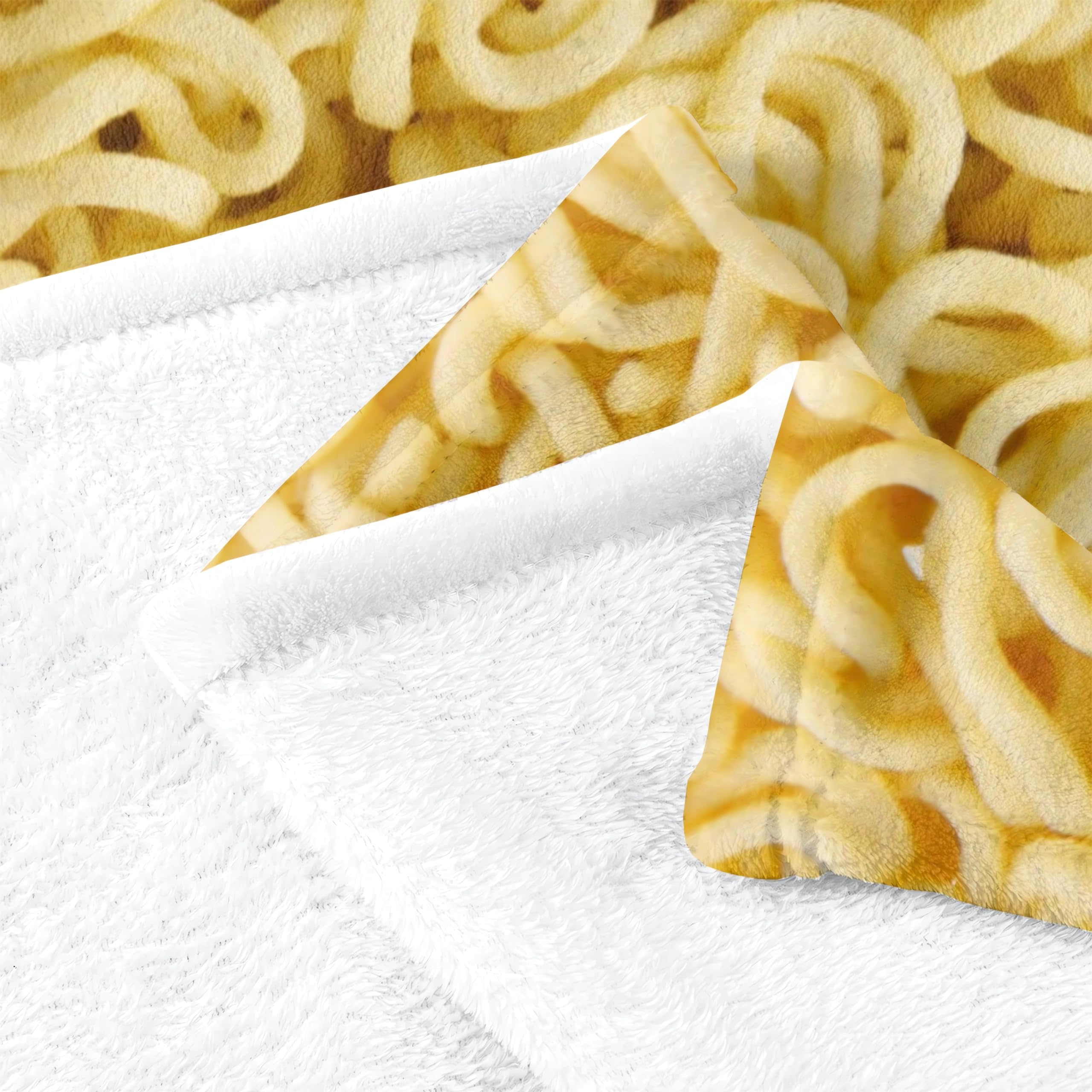 Neuheit Instant Nudeln, lustige, realistische Lebensmittel-Überwurfdecken, Ramen-Texturdruck, Flanell-Fleecedecke für Schlafzimmer, Wohnzimmer, Sofa, Couch, Bett, Büro, Schoß, 127 x 101,6 cm