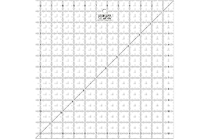 12.5-inch Frosted Acrylic Ruler with Grid for Cutting Fabric, Sewing, Quilting & Crafts (QR-12S)