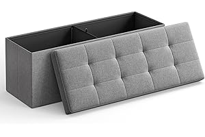 SONGMICS Cozy Storage Bench with Soft Polyester Seat