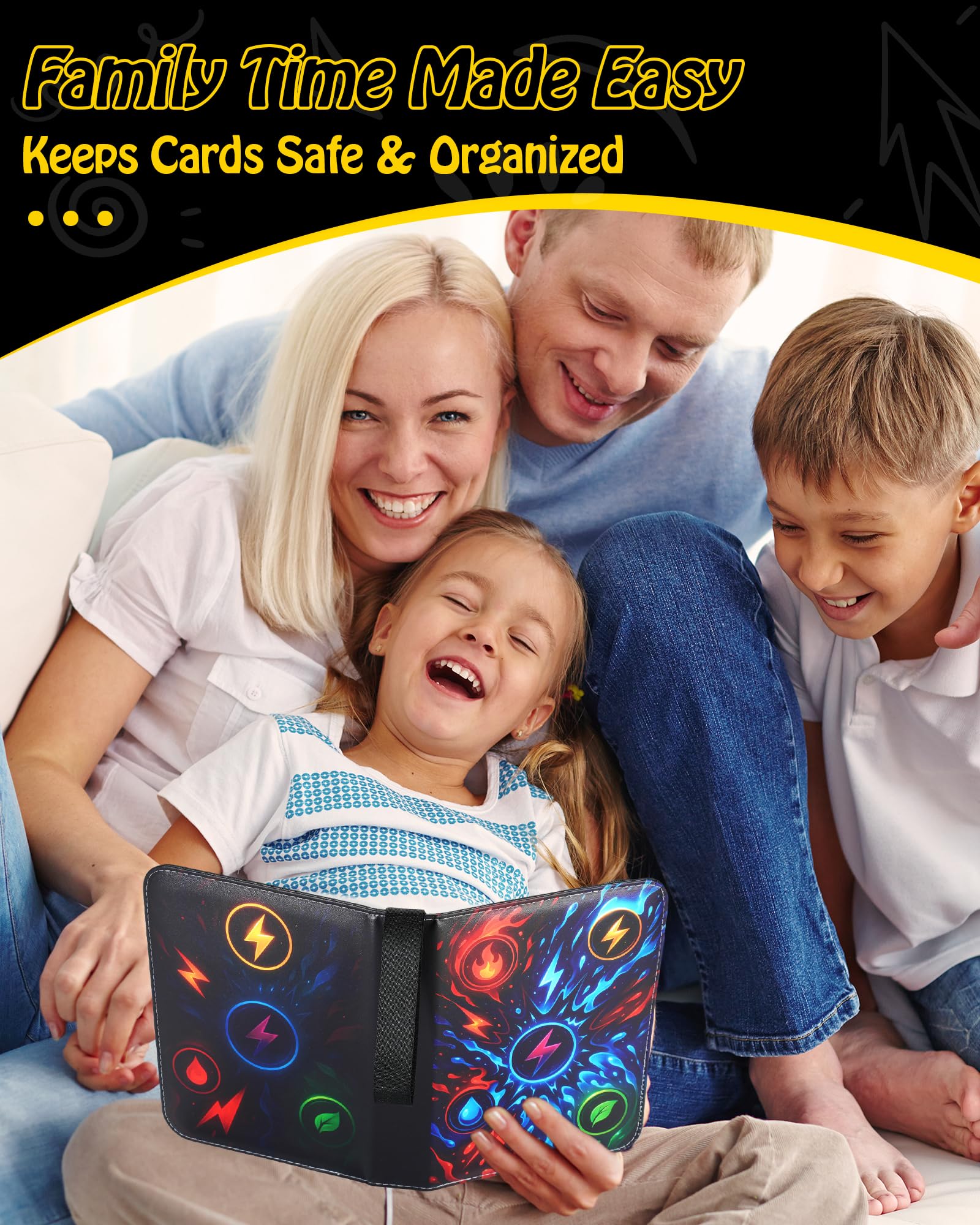 Carpeta profesional para tarjetas coleccionables – Capacidad de 400 tarjetas, álbum duradero de 3 anillos con fundas protectoras transparentes para coleccionables de TCG y deportes