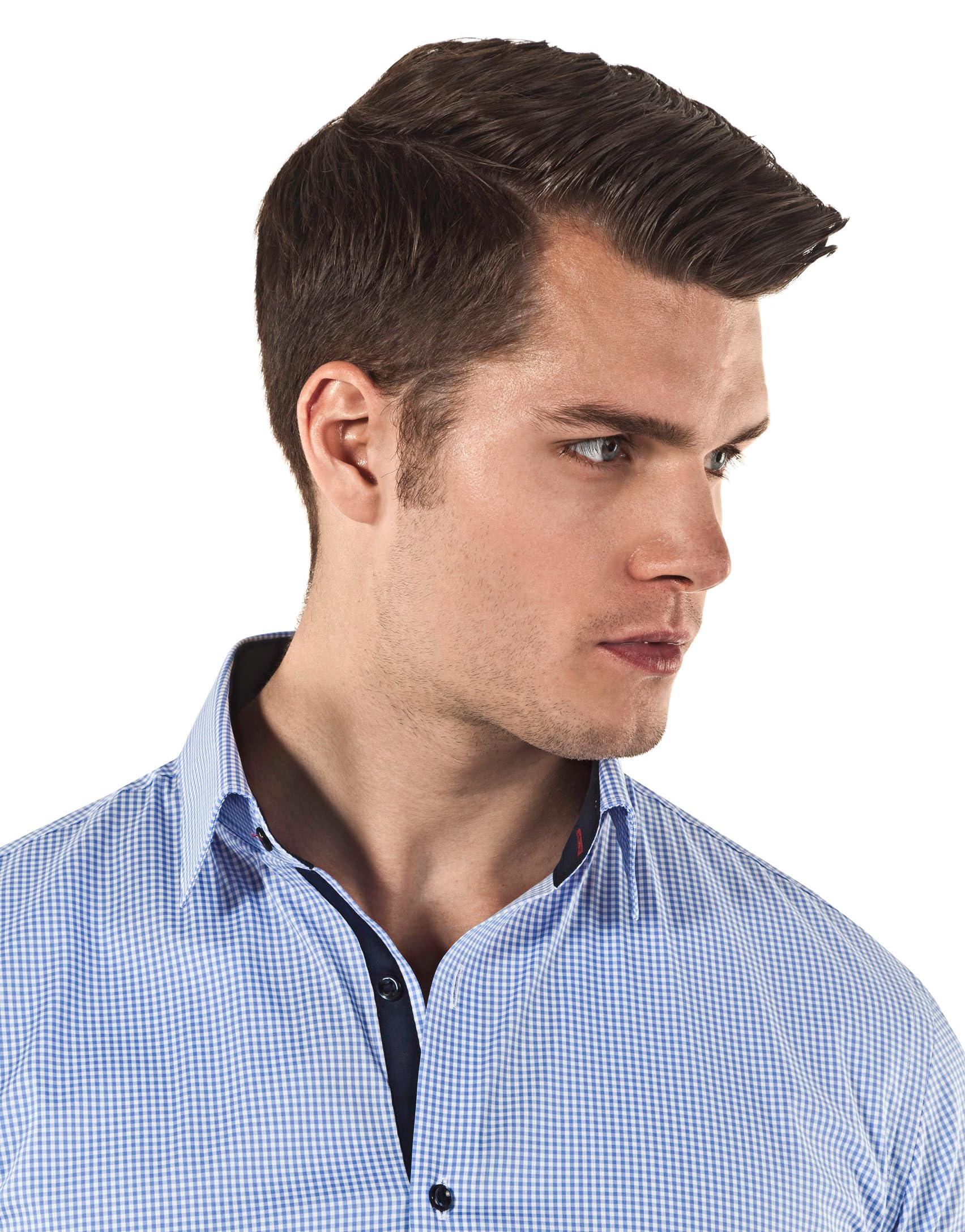 Vincenzo Boretti Herren Hemd Body-fit (besonders Slim-fit tailliert) Uni bügelleicht