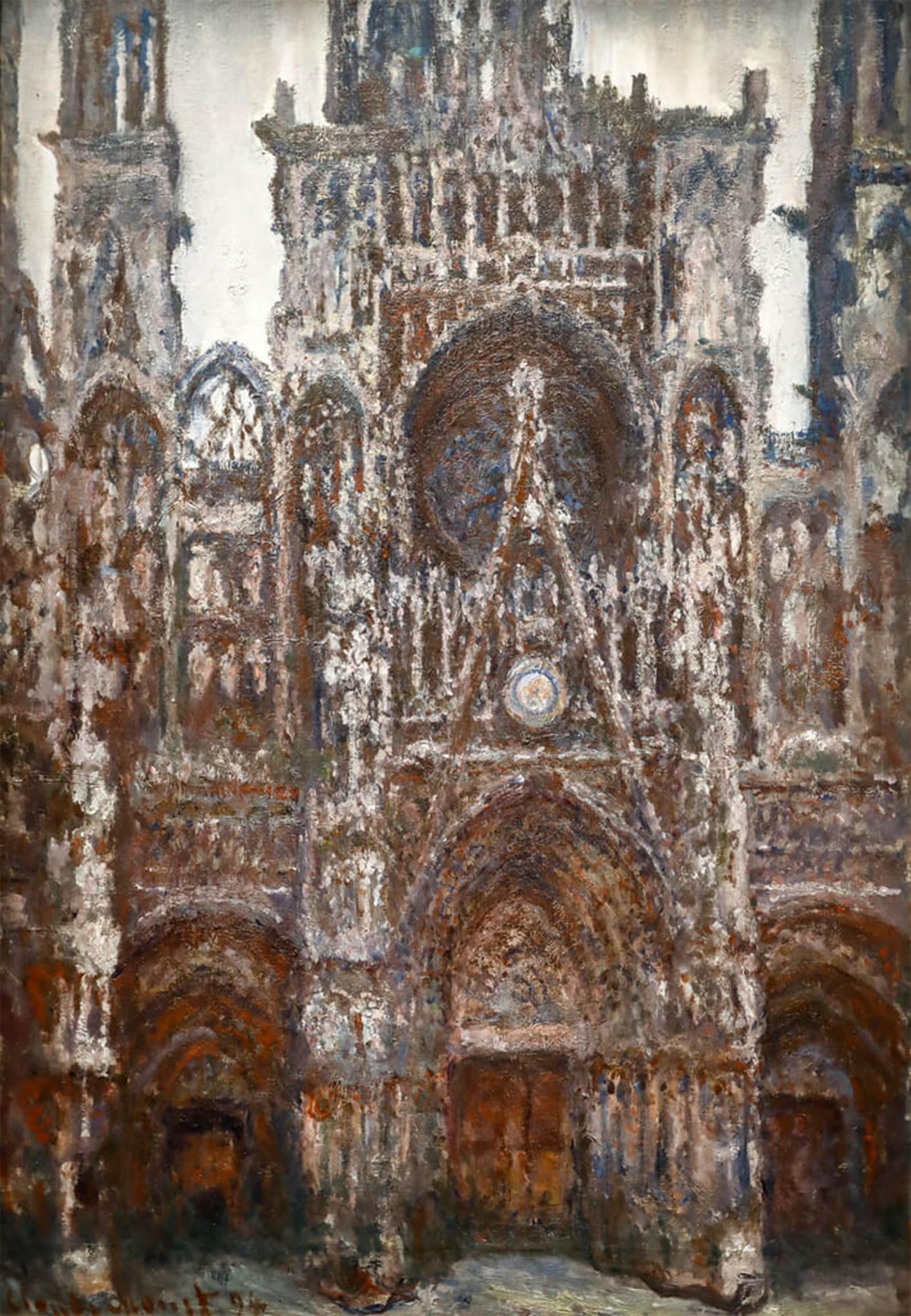 ARTXLXXBN Famous Painting Art Wall Decor Abstract Art Picture Cathedral of Rouen Portal View Brown Harmony by Claude Monet Animal Pictures for Home Decor 60x90cm