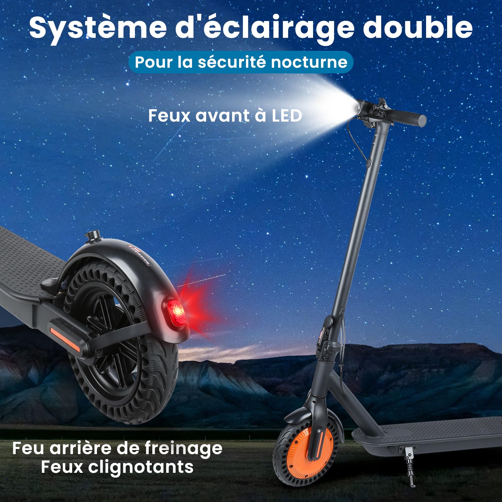 Trottinette Electrique, Moteur 500W/25KM/H, Autonomie de 20 km, Batterie 36V 5.2AH, 8.5'' Pneu Anti-crevaison, Trottinette Électriques Adulte Pliable, avec Double Frein, APP