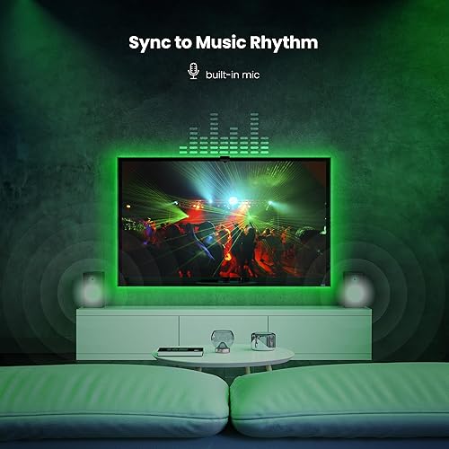 Miniatura 7 de Feit Electric Retroiluminación inteligente para TV con sensor de color y cinta LED de 11.5 pies compatible con televisores de 55 a 85 pulgadas,