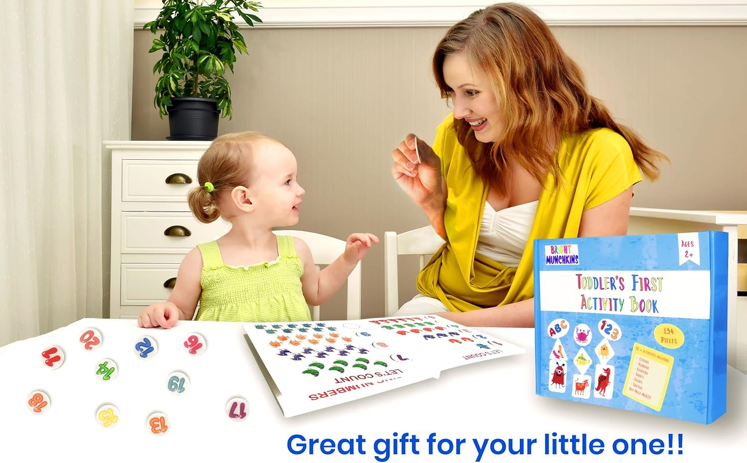 Toddler Busy Book - Preschool Learning Activities Book for Ages 2-4, Preschool Toddler Learning Toys & Montessori Toys, Autism Sensory Toys, 134 Piece Set with 10+ Activities