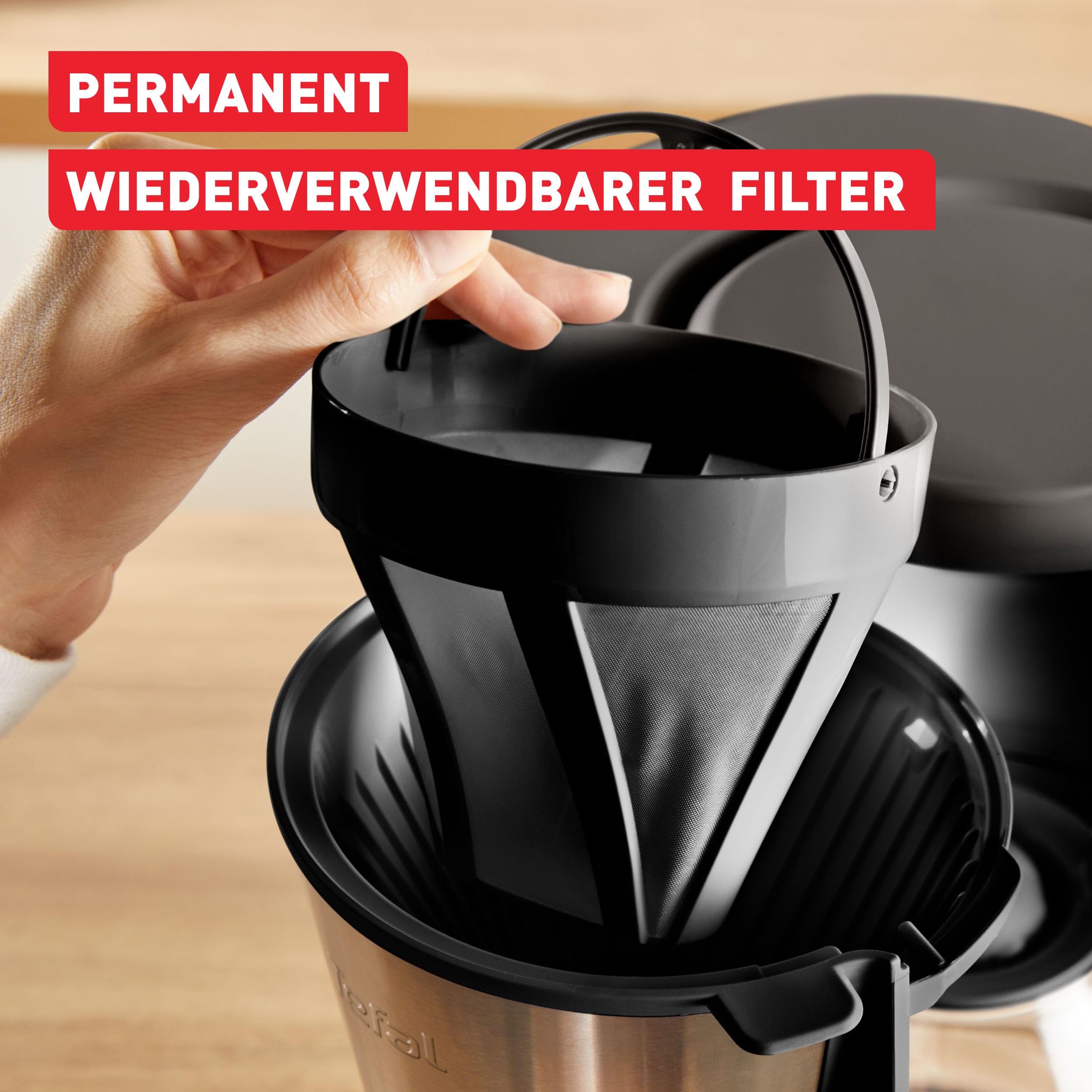 Tefal Subito Filterkaffeemaschine, optionale Warmhaltefunktion, 1,25 l