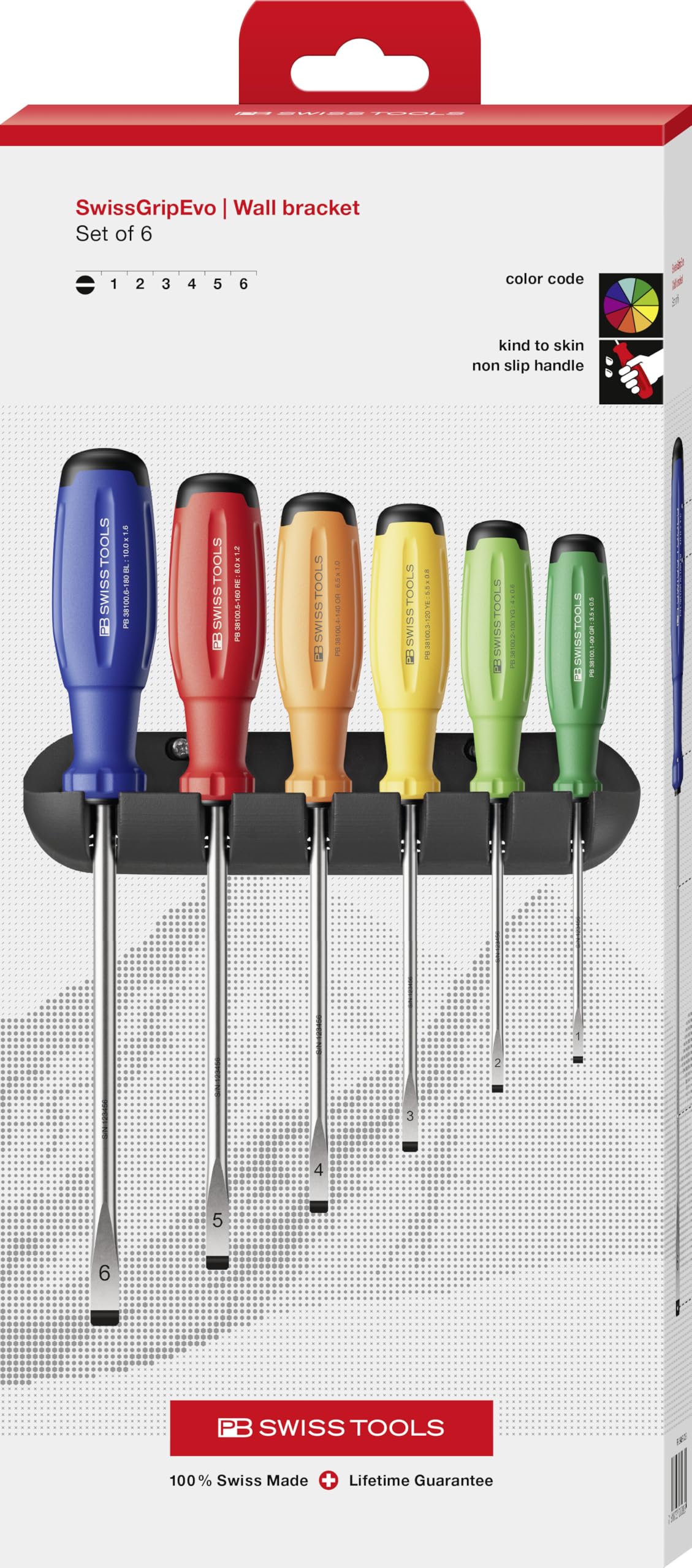 PB Swiss Tools SwissGrip Evo Schlitz Schraubenzieher Set, 38240.H RB CBB